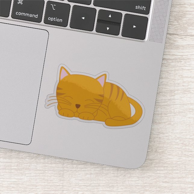 Sweet Orange Tabby Cat Aufkleber (Detail)