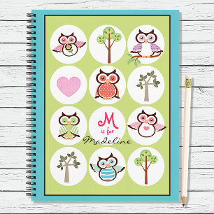 Sweet Owl Sampler Personalisiertes Notebook Notizbuch