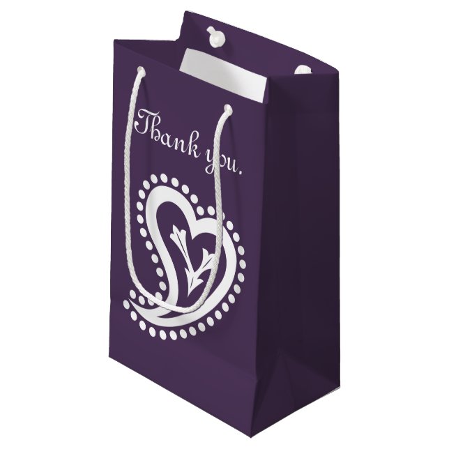 Sweet Paisley Hearts dans sac cadeau pourpre (Devant Angle)
