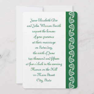 Sweet Paisley Hearts en Faire-part de mariage vert