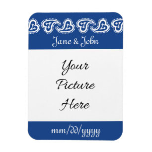 Sweet Paisley Hearts in Blue Rett-the-Date Magnet