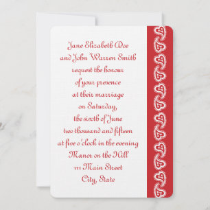 Sweet Paisley Hearts in Cherry Faire-part de maria