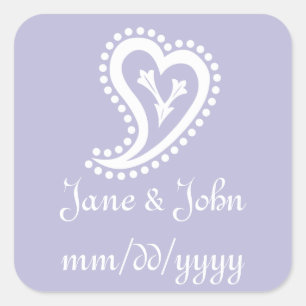 Sweet Paisley Hearts in Lavender Sticker