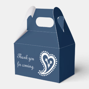 Sweet Paisley Hearts in Navy Favor Box Geschenkschachtel
