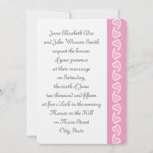 Sweet Paisley Hearts in Petal Pink Einladung