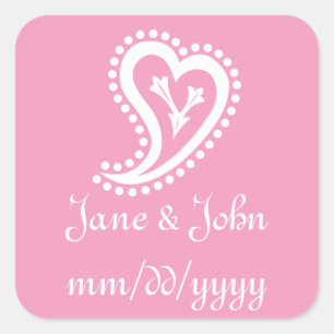 Sweet Paisley Hearts in Petal Pink Sticker