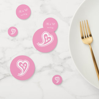 Sweet Paisley Hearts in Petal Pink Table Confetti Konfetti