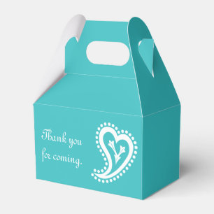 Sweet Paisley Hearts in Türkis Gefälligkeitsbox Geschenkschachtel