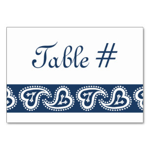 Sweet Paisley hört in der Navy-Table-Karte Tischnummer