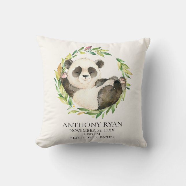 Sweet Panda Bear Baby Coussin de statistiques de n (Recto)