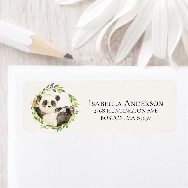 Sweet Panda Bear Baby Duschnadel Etikett (Insitu)