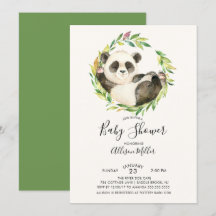 Sweet Panda Bear Baby Shower Einladung