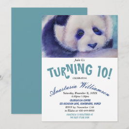 SWEET PANDA BEAR TURNING 10 GEBURTSTAGSPARTEI EINL EINLADUNG