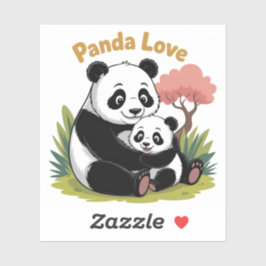 Sweet Panda Liebe zurück zu Schulaufklebern Aufkleber