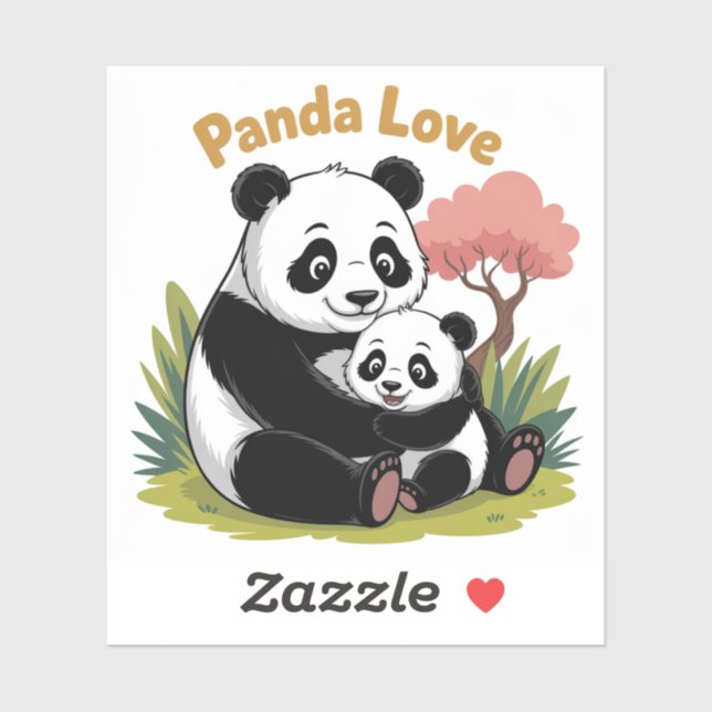 Sweet Panda Liebe zurück zu Schulaufklebern Aufkleber (Blatt)