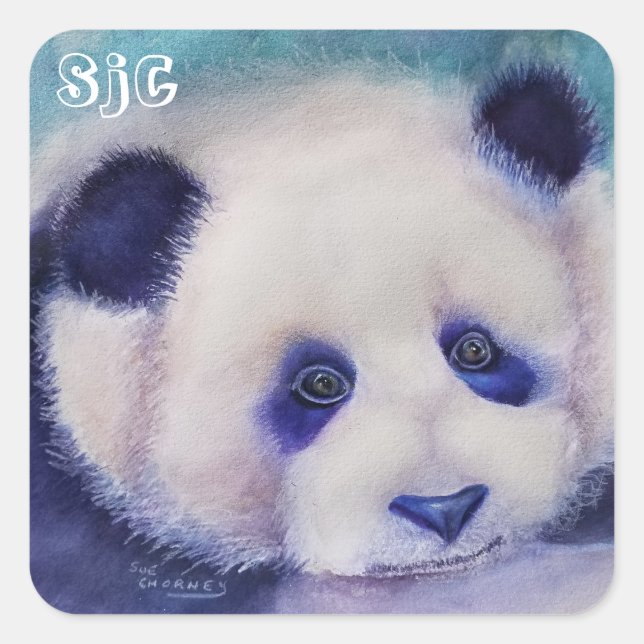SWEET PANDA QUADRATISCHER AUFKLEBER (Vorderseite)