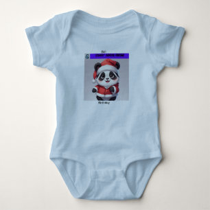 Sweet Panda Weihnachtskleidung Geschrieben Baby Strampler