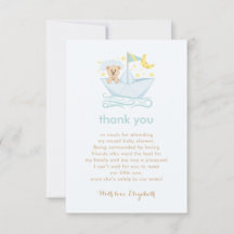 Sweet Paper Boat Bear Baby Dusche