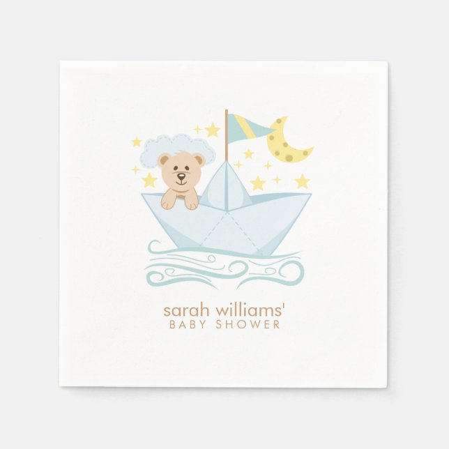 Sweet Paper Boat Bear Serviette (Vorderseite)