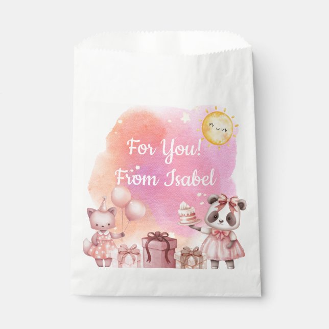 Sweet Pastel Animal Birthday Geschenktütchen (Vorderseite)