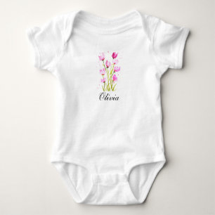 Sweet Pea Aquarell Floral Girly Baby Bodysuit Strampler