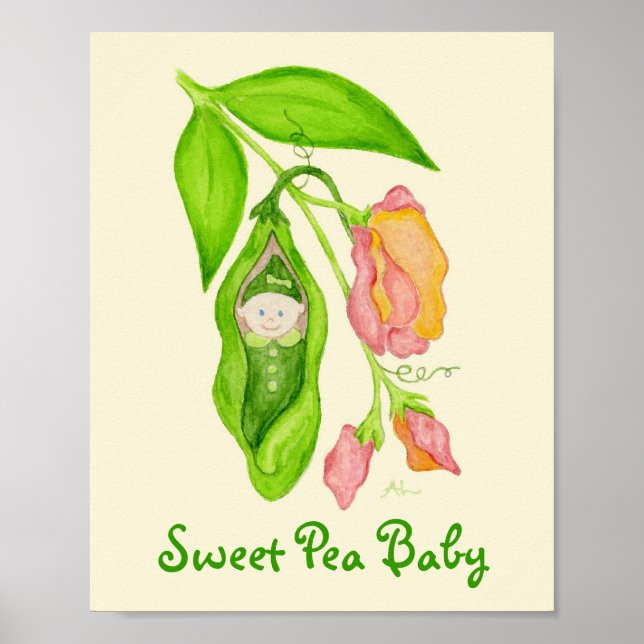 Sweet Pea Baby Girl Art Printposter Poster (Vorne)