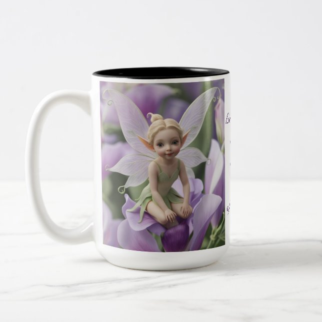 Sweet Pea Blume Fairy Zweifarbige Tasse (Links)