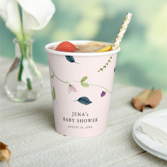 Sweet Pea Blume | Girl Baby Dusche Pappbecher (In Situ)