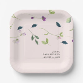 Sweet Pea Blume | Girl Baby Dusche Pappteller