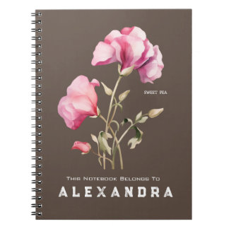 Sweet Pea Blume - Notebook personalize it Notizblock