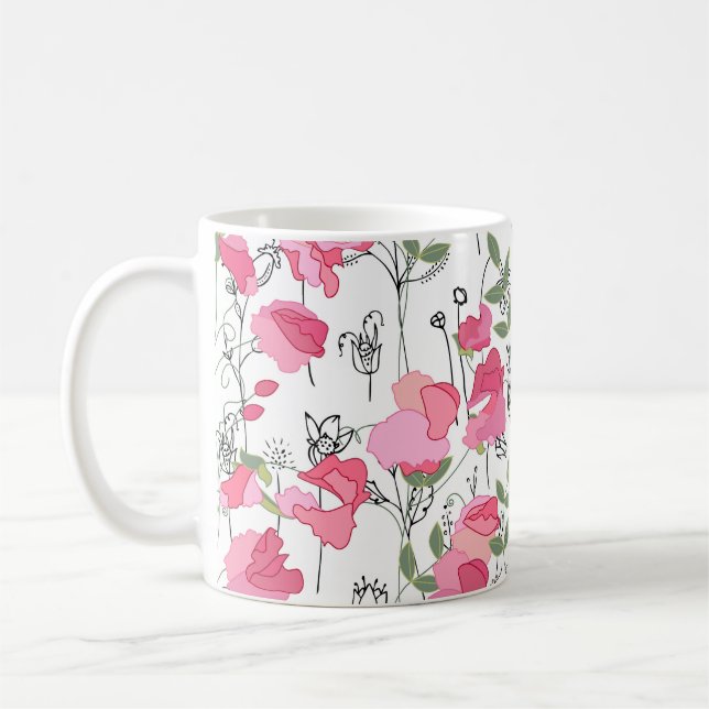 Sweet Pea: Blumensommertextur. Kaffeetasse (Links)