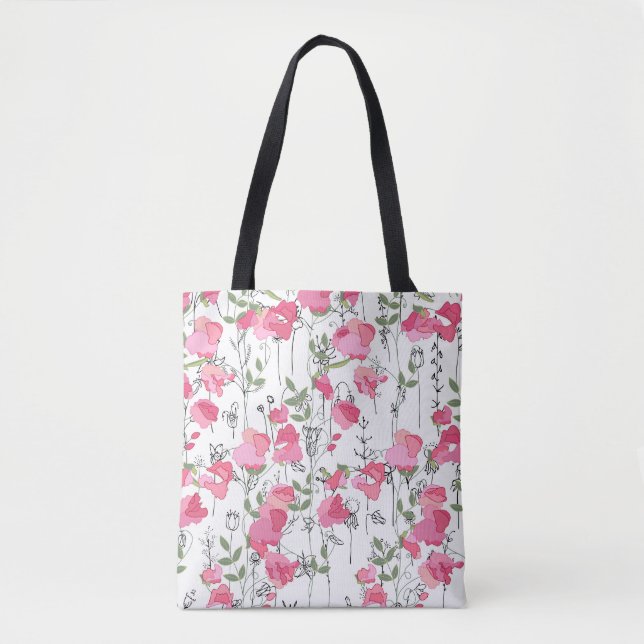 Sweet Pea: Blumensommertextur. Tasche (Vorderseite)