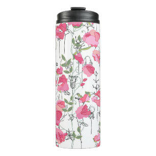 Sweet Pea: Blumensommertextur. Thermosbecher