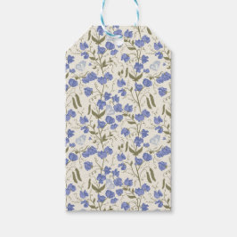 Sweet Pea Floral Blue und Cream Gastgeschenk Hochz Geschenkanhänger