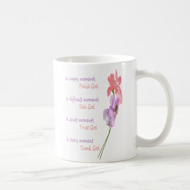 Sweet Pea floral Inspiration Seek Gott Kaffeetasse (Rechts)