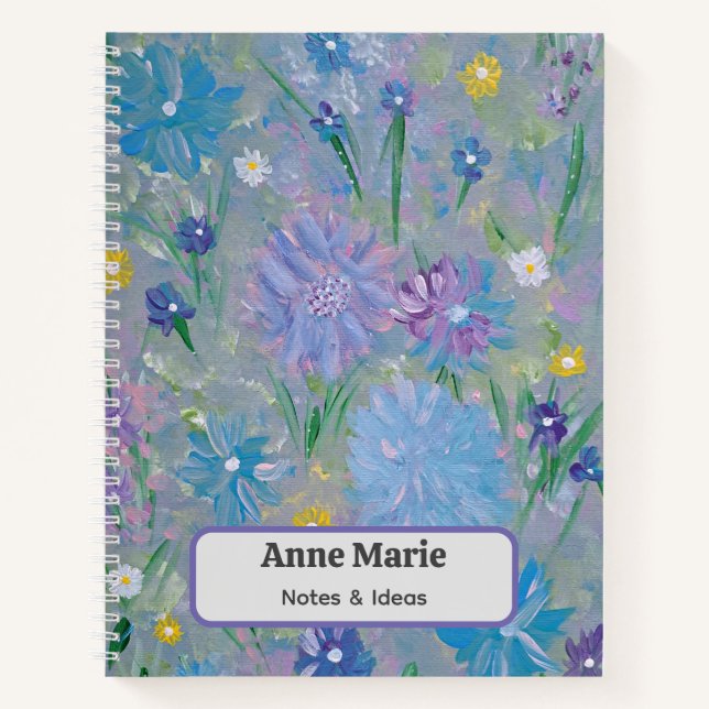 Sweet Pea Floral Personalisiertes Notizbuch (Vorderseite)