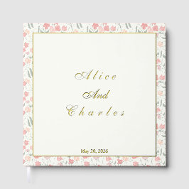 Sweet Pea Floral Pink und Creme Gästebuch