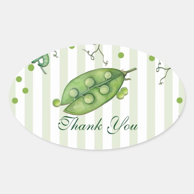 Sweet Pea Green Whimsical Polka Dot Baby Dusche Ovaler Aufkleber (Vorderseite)