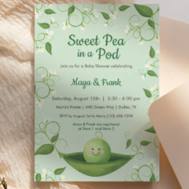 Sweet Pea in a Pod Baby Dusche Einladung