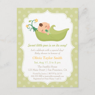 Sweet Pea in a Pod Boy Baby Shower Einladungen