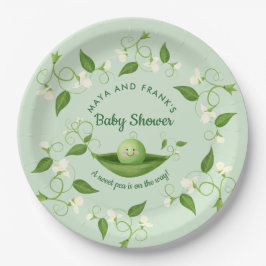 Sweet Pea in einer Pod Baby Dusche Pappteller