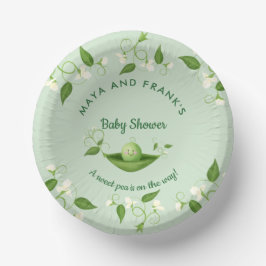 Sweet Pea in einer Pod Baby Dusche Pappteller