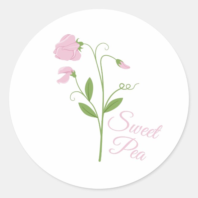 Sweet Pea Runder Aufkleber (Vorderseite)