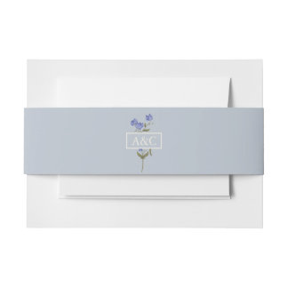 Sweet Pea Soft Blue Floral Wedding Einladungsbanderole