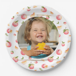 Sweet Peach 1. Geburtstag Foto Pappteller