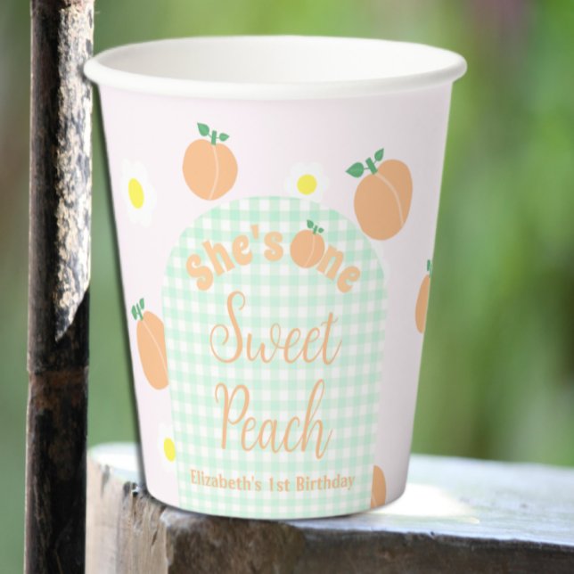 Sweet Peach 1. Geburtstag Pappbecher (Von Creator hochgeladen)