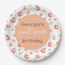 Sweet Peach 1. Geburtstag Pappteller