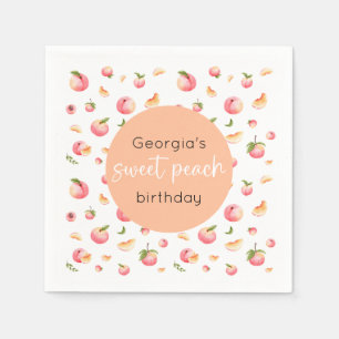 Sweet Peach 1. Geburtstag Serviette
