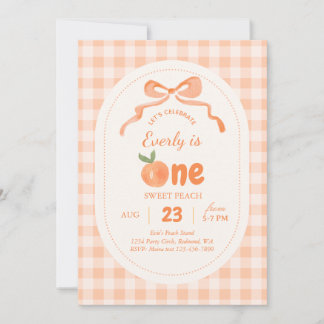 Sweet Peach 1st Birthday Invitation