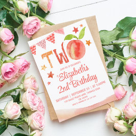 Sweet Peach 2. Geburtstag Einladung